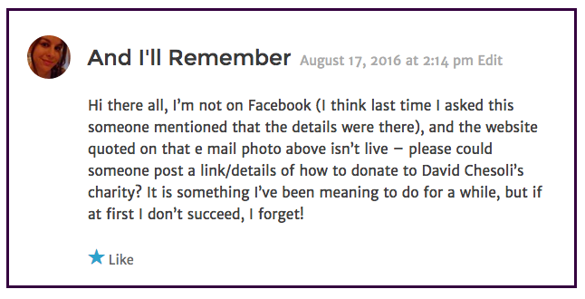 And I'll Remember comment 2016-08-17