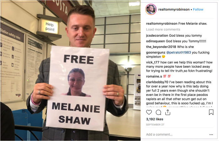 Tommy Robinson 2018-10-17 Melanie Shaw
